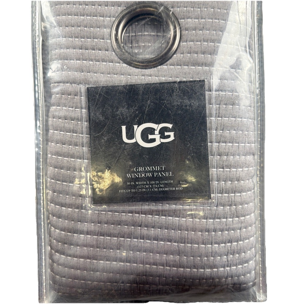 NEW Ugg Devon Gray Grommet Window Panel 50" X 108" Single Panel 1.25" Grommet